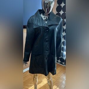 Sleek Black Leather Jacket for Women